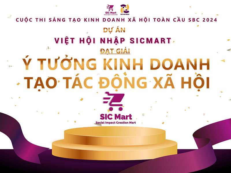 Việt Hội Nhập - SIC Mart đạt giải TOP 10 cuộc thi "Sáng Tạo Kinh Doanh Xã Hội Toàn Cầu SBC 2024"